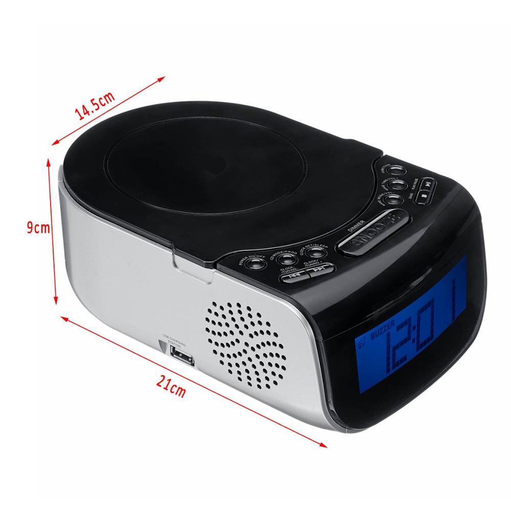 LCD Digital Alarm Dual Speakers  Radio CD Music Player