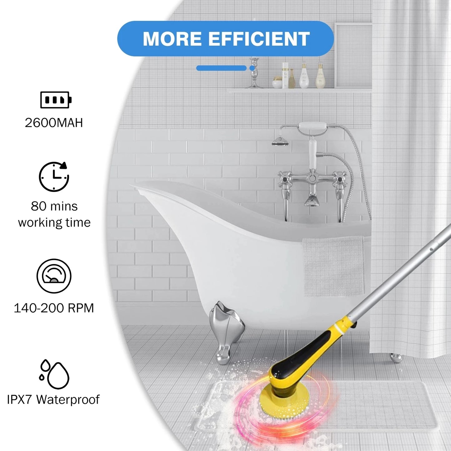 6 /10 in 1 Electric Cleaning Brush USB Electric Spin Cleaning Scrubber Electric Cleaning Tools Kitchen Bathroom Cleaning Gadgets