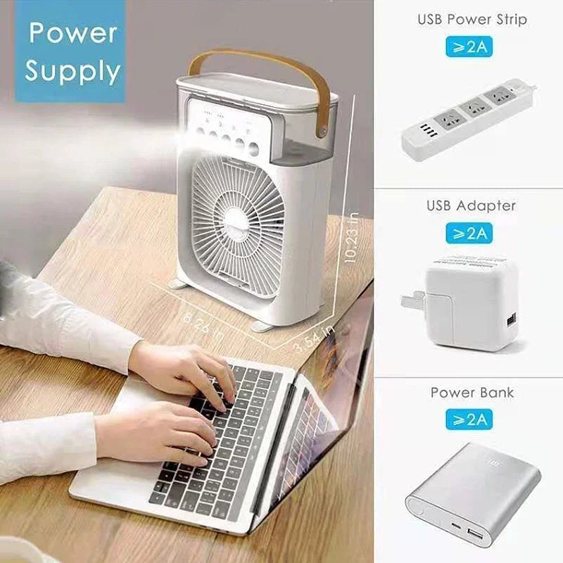 XIAOMI Portable 3 In 1 Fan AIr Conditioner Household USB Electric Fan