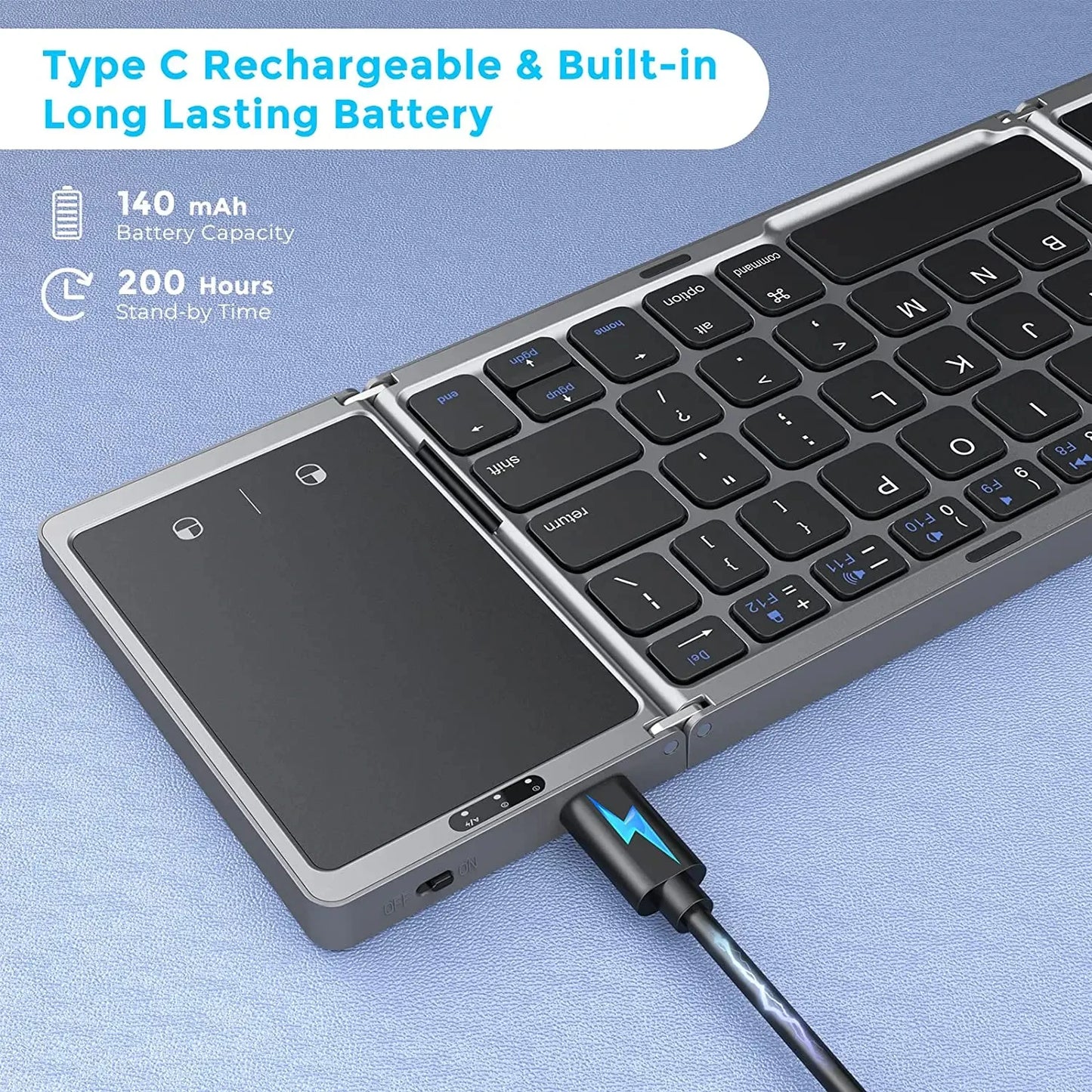 NEW Foldable Wireless Bluetooth Keyboard  With Touchpad