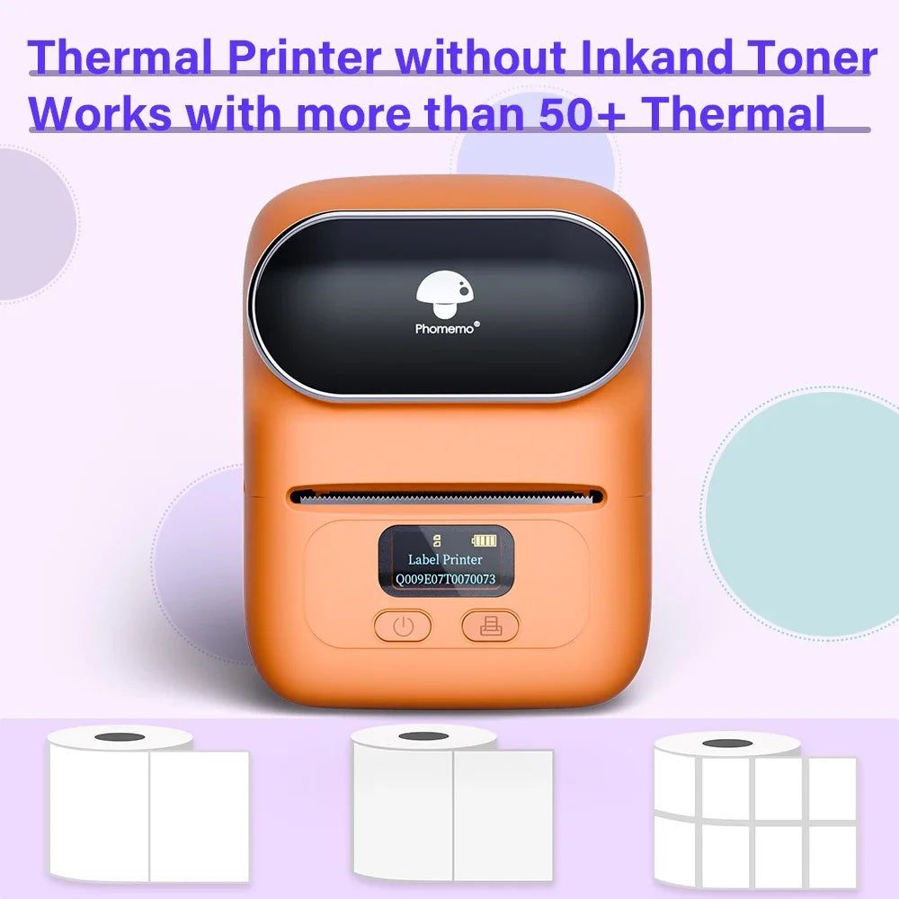 Phomemo M110 Thermal Wireless Label Printer Portable Bluetooth Sticker Mini Printer Barcode Label Maker Price Tag Printers DIY